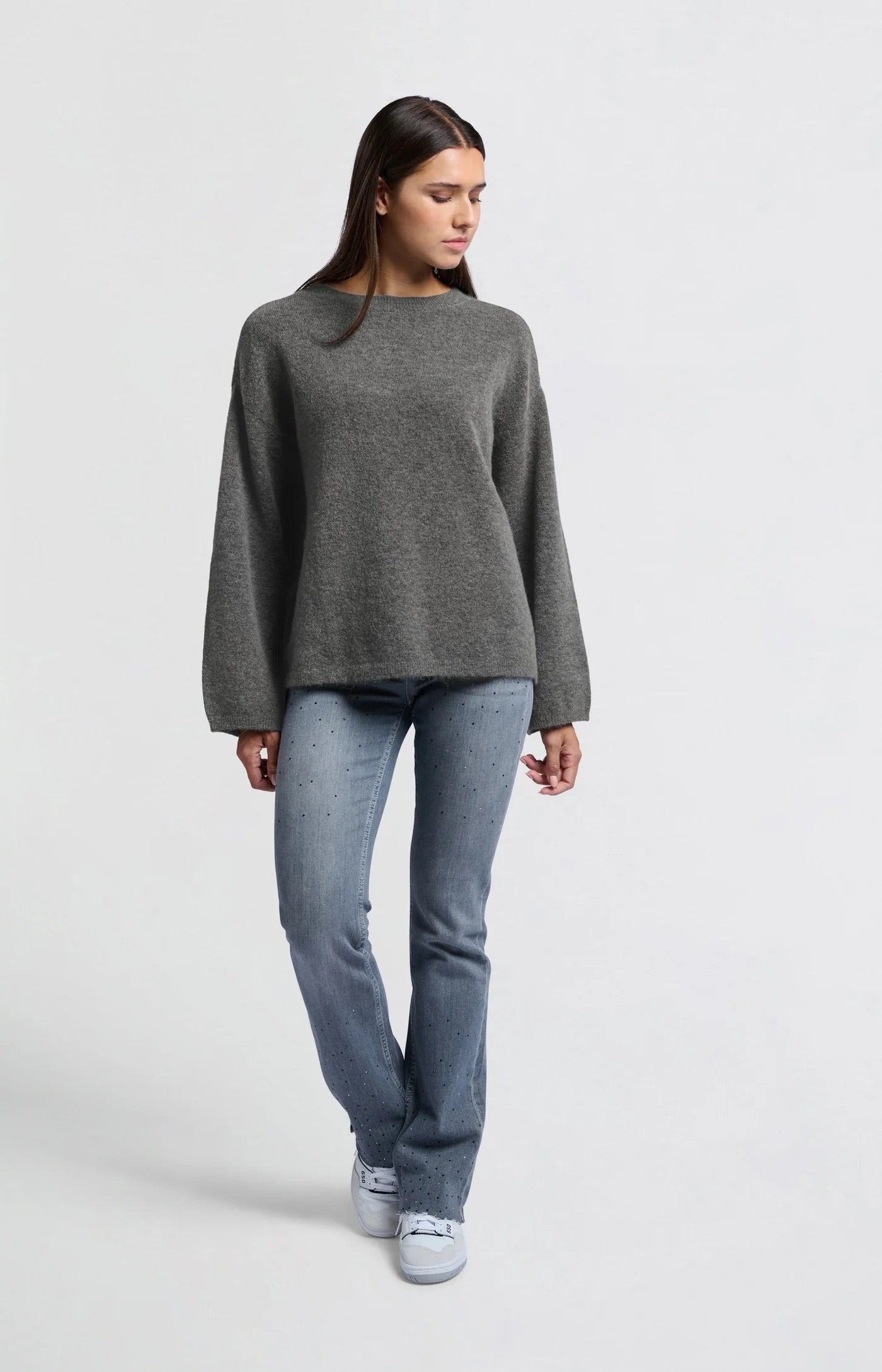 Oversize-Pullover mit Rundhals