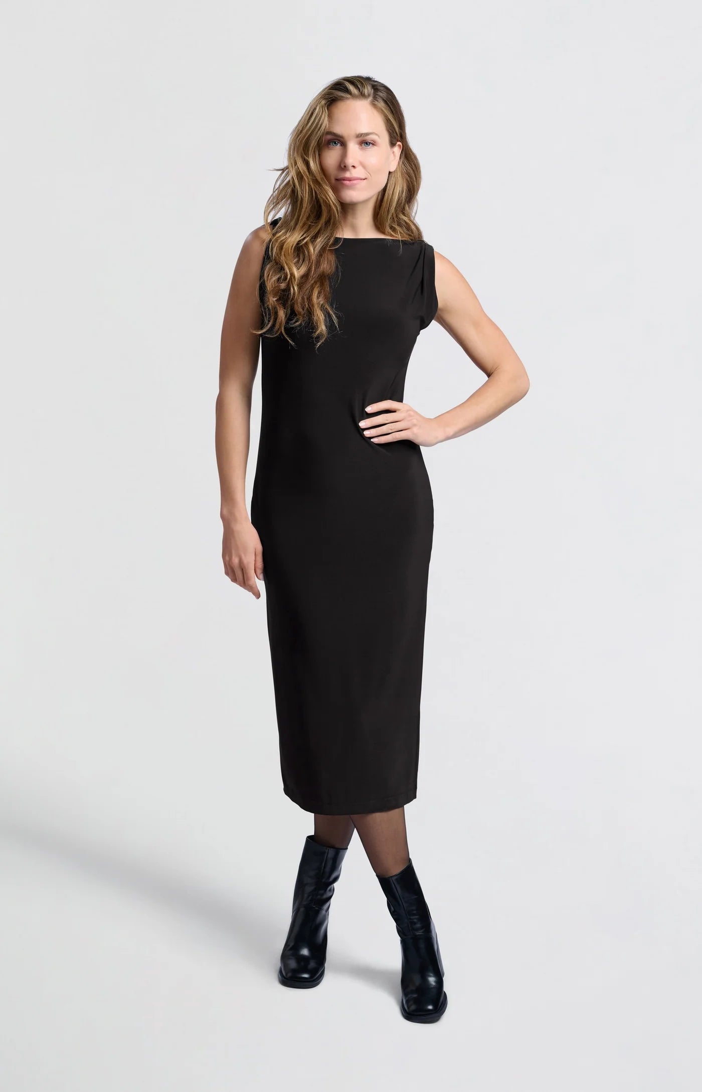 Schwarzes Jerseykleid