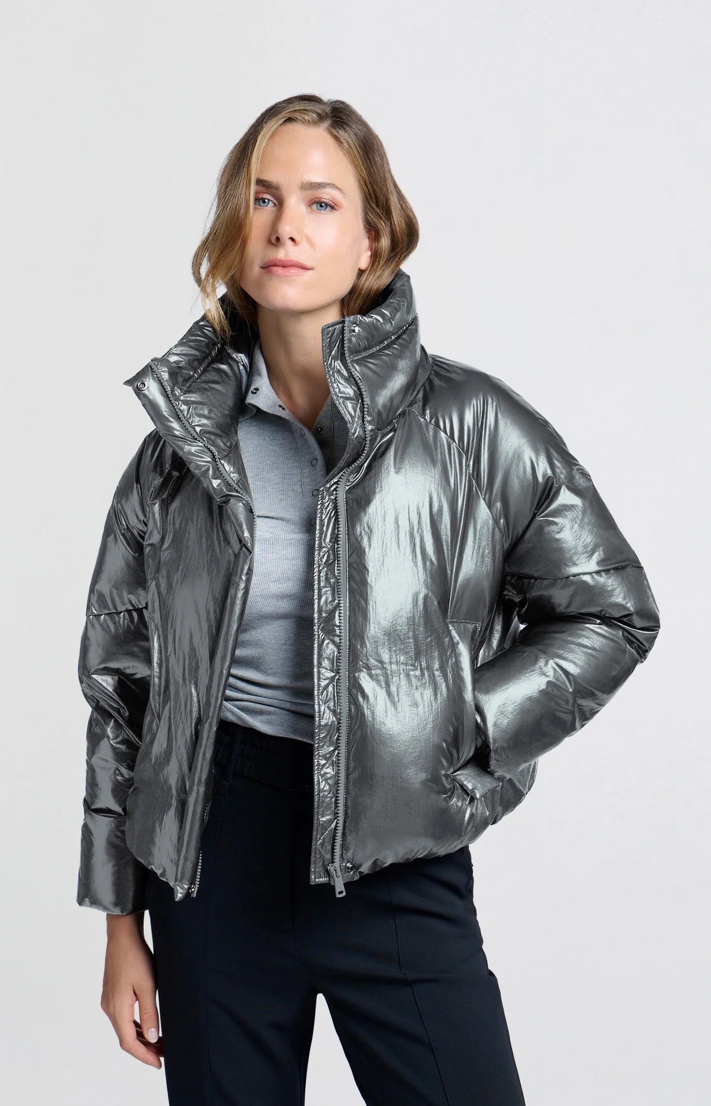 Metallic-Oversize-Jacke