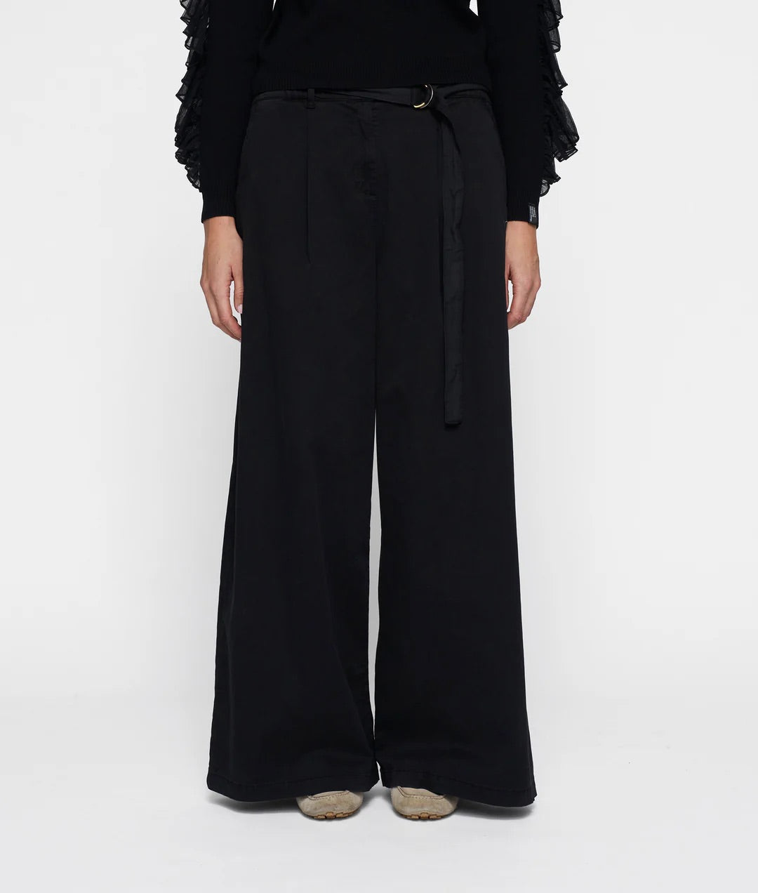 Wide Leg Pants Twill