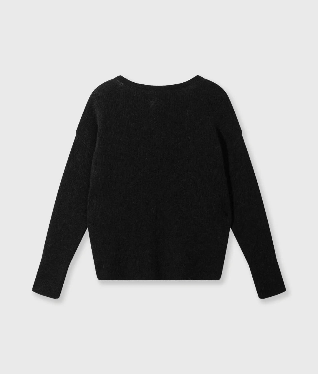 Deep Neck Knit Sweater black