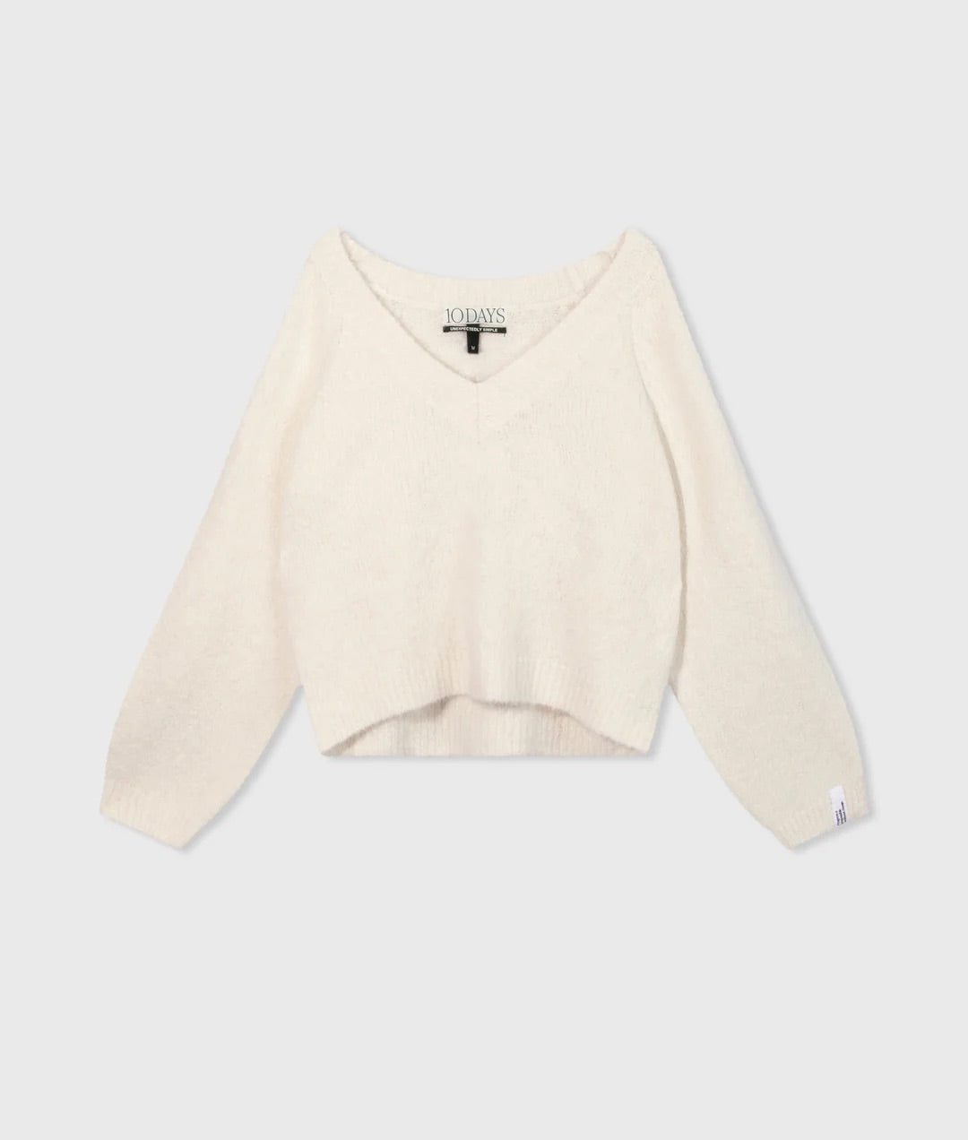 Cropped V-Neck Sweater Knit