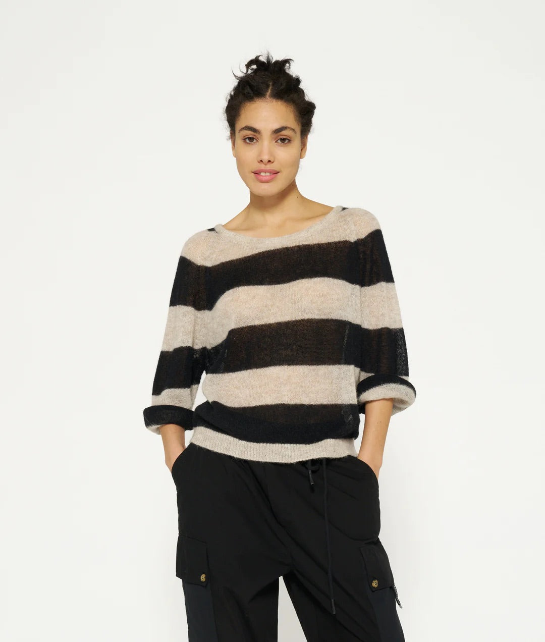 Sweater Thin Knit Stripes