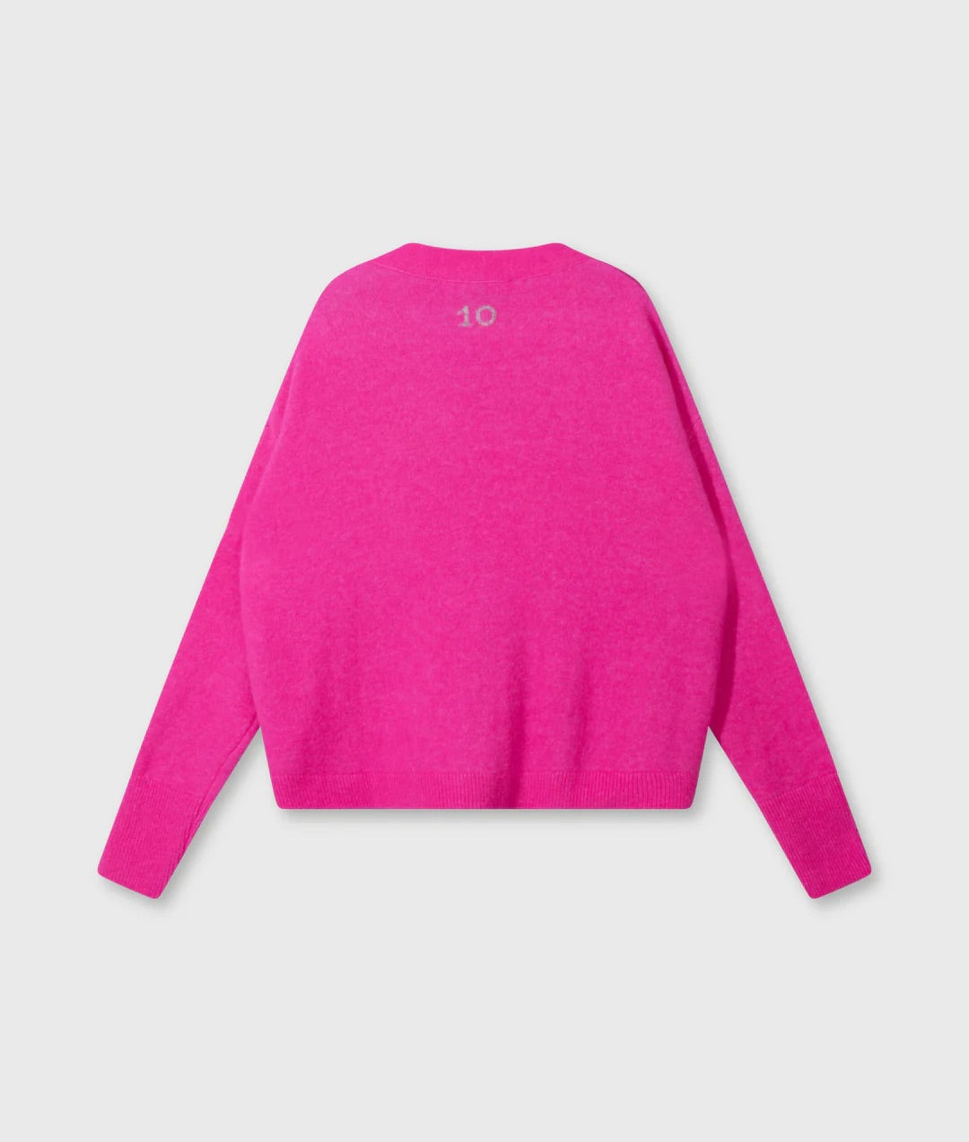 V-Neck Knit Sweater neon pink