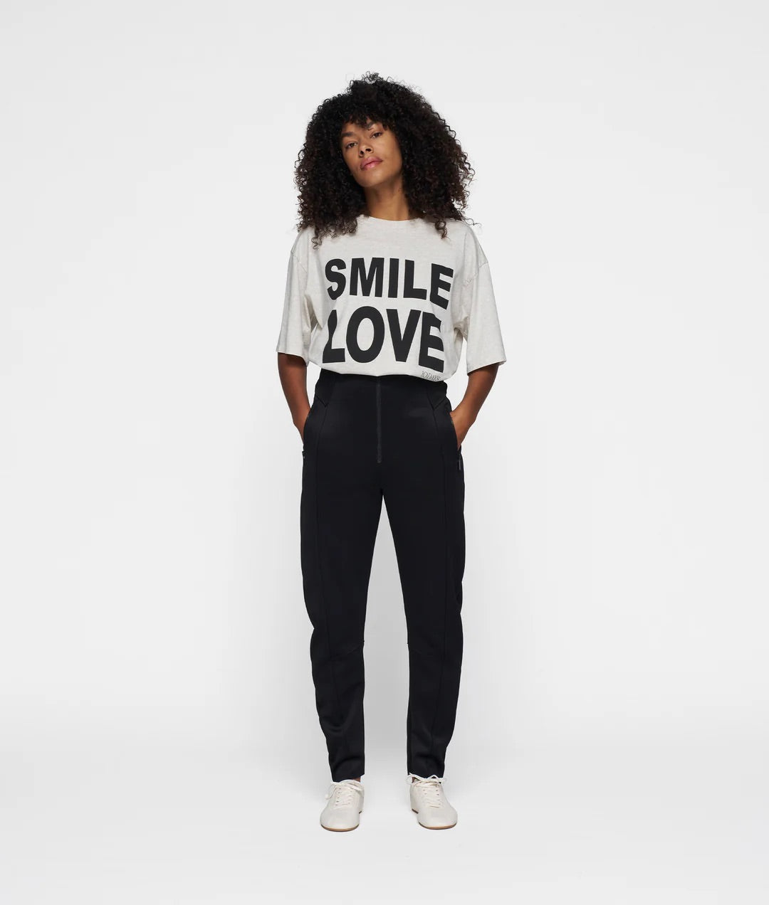 Statement Tee Smile Love soft white melee