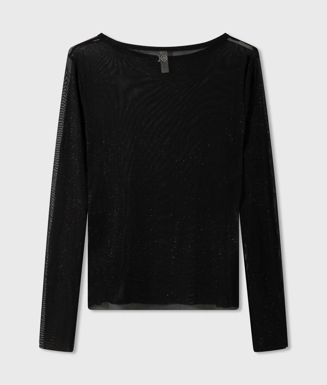 Black sheer sequins tee online